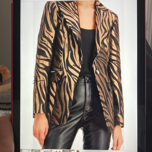 INC Gold/Black Zebra Pattern Blazer. This one is a statement piece. - Picture 2 of 5